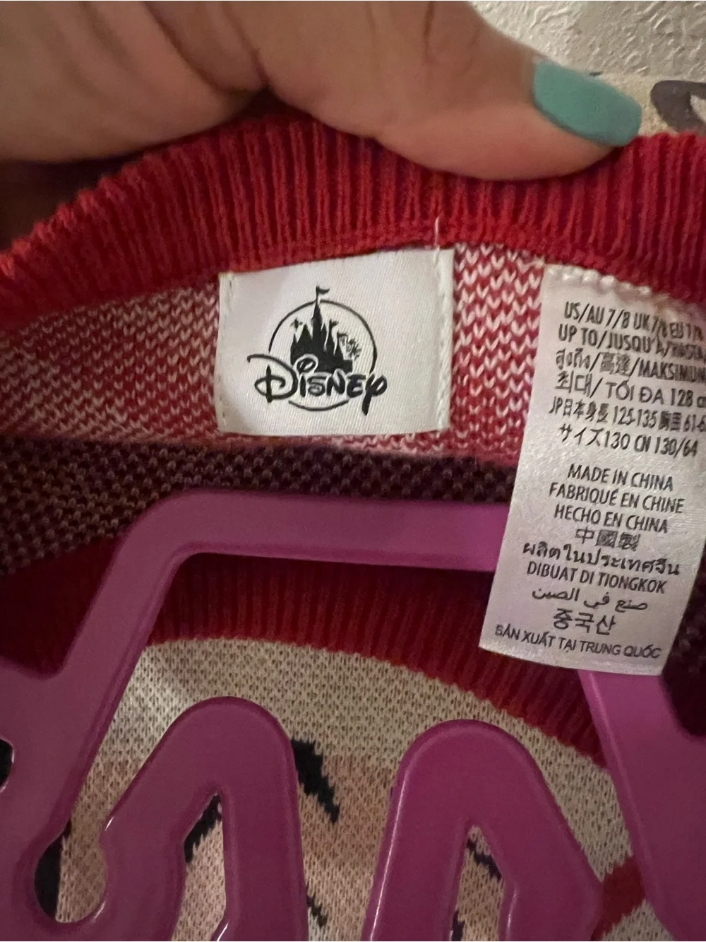 NWOT Disney Red White Mickey Mouse Crewneck Sweater from Hong Kong Disneyland